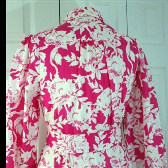Flying Tomato 100% Cotton Floral Pink Dress Long-Sleeve Belted Flattering Small - Picture 13 of 14